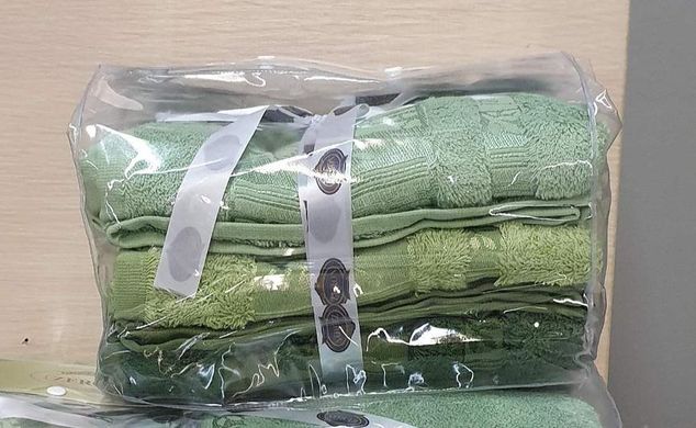 Набір махрових рушників Zeron Бамбук 50х90 (3шт) Зелений (1005872)