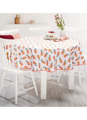 Скатертина на круглий стіл Кавуновий лимонад Meradiso Білий-Різнобарвний LI-550503