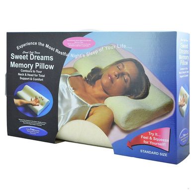 Ортопедична подушка Memory Pillow Comfort з наволочкою подушка з пам'яттю Біла