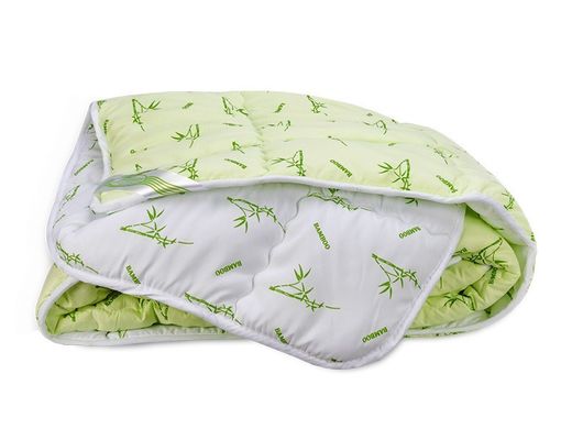 Ковдра Leleka-Textile Бамбук преміум Полуторний 140х205 см Зелений з білим (1005497)