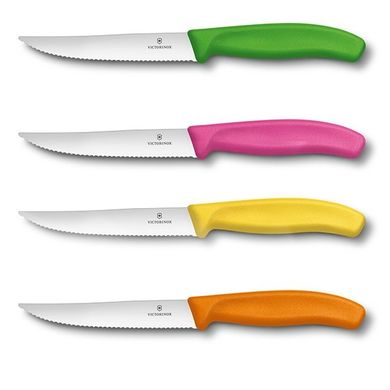 Набір кухонних ножів Victorinox Swiss Classic Cutlery Block Steak Pizza 5 предметів Різнокольорові (6.7126.4)