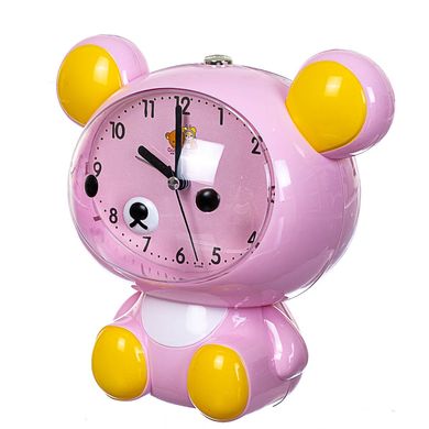 Годинник будильник Ведмедик 17х16х11 см Lefard AL45974 Рожевий