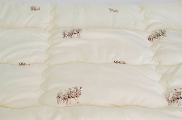 Зимова ковдра овеча шерсть Vi'Lur Євро 200х220 Мікрофібра Кремовий